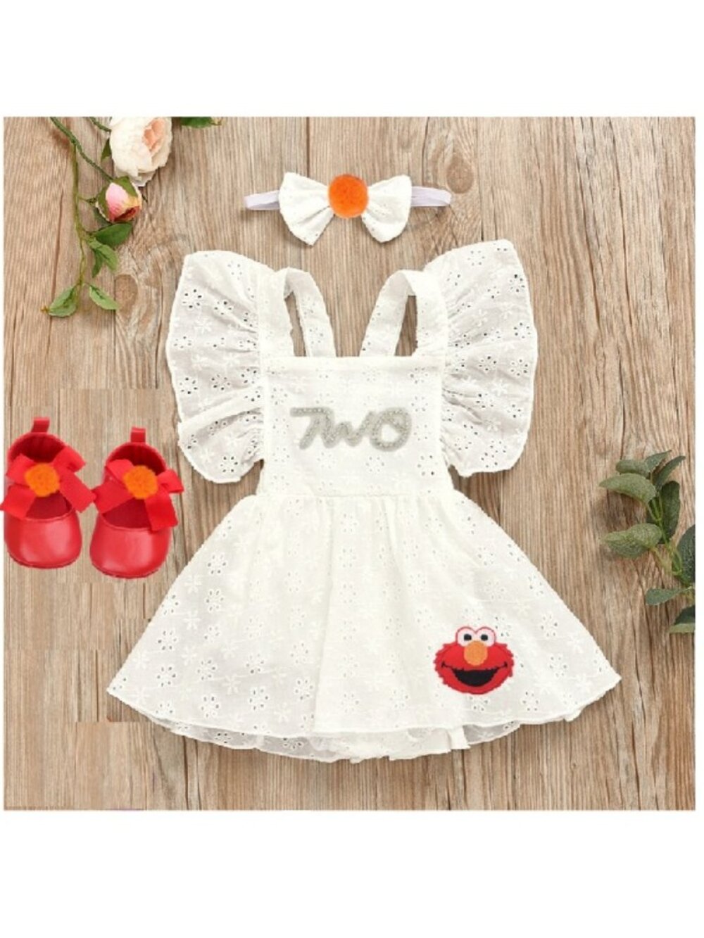 Elmo Dress Birthday Romper Dress Clothes Sesame Street outfit bodysuit jumpsuit